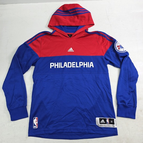 adidas Other - Adidas Philadelphia 76ers Hoodie Jersey Men's M Blue Red Pullover NBA Basketball